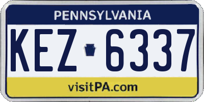 PA license plate KEZ6337