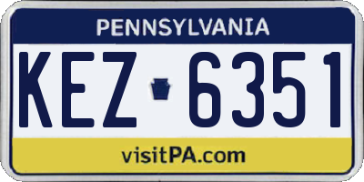 PA license plate KEZ6351