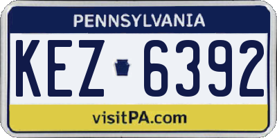 PA license plate KEZ6392