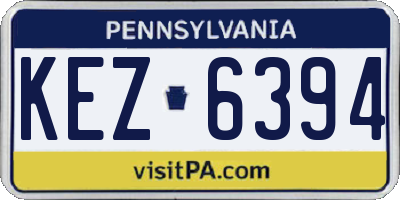 PA license plate KEZ6394