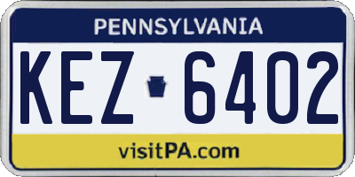 PA license plate KEZ6402