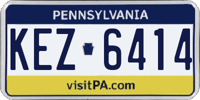 PA license plate KEZ6414