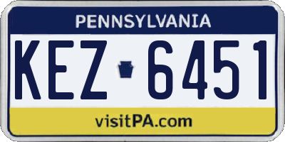 PA license plate KEZ6451