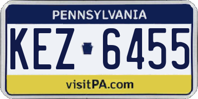 PA license plate KEZ6455