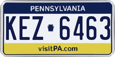 PA license plate KEZ6463