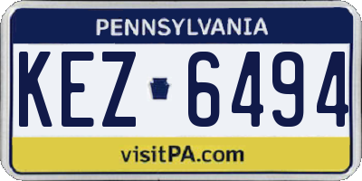 PA license plate KEZ6494
