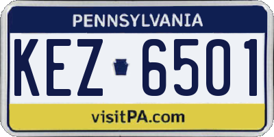 PA license plate KEZ6501
