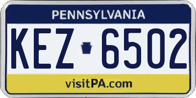 PA license plate KEZ6502