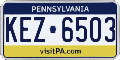 PA license plate KEZ6503