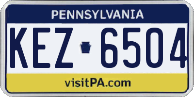 PA license plate KEZ6504