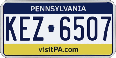 PA license plate KEZ6507