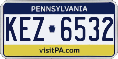 PA license plate KEZ6532