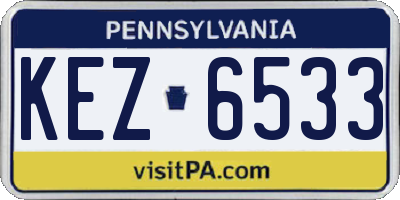 PA license plate KEZ6533