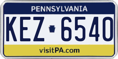 PA license plate KEZ6540