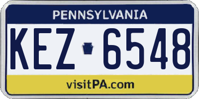 PA license plate KEZ6548
