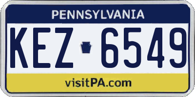 PA license plate KEZ6549
