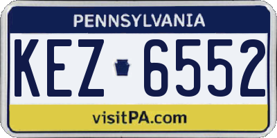 PA license plate KEZ6552
