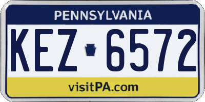 PA license plate KEZ6572