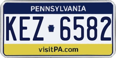 PA license plate KEZ6582