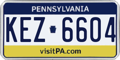PA license plate KEZ6604