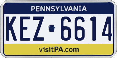 PA license plate KEZ6614
