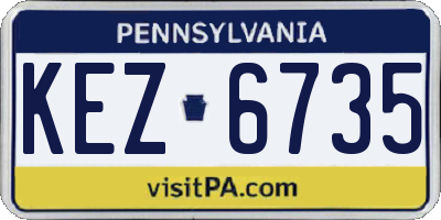 PA license plate KEZ6735