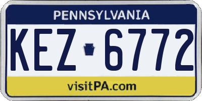 PA license plate KEZ6772