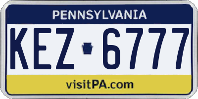 PA license plate KEZ6777