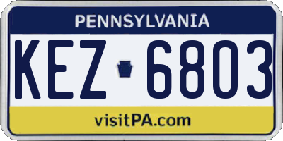 PA license plate KEZ6803