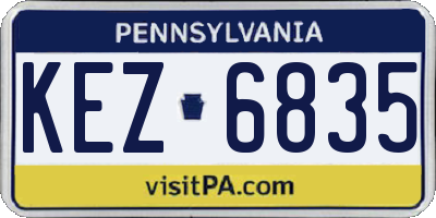PA license plate KEZ6835
