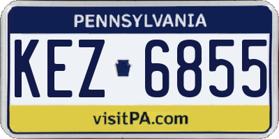 PA license plate KEZ6855