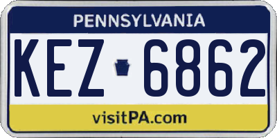PA license plate KEZ6862