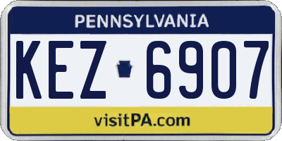 PA license plate KEZ6907