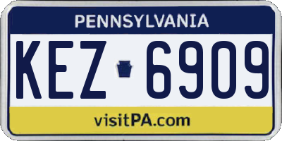 PA license plate KEZ6909