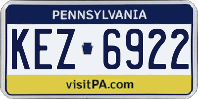 PA license plate KEZ6922
