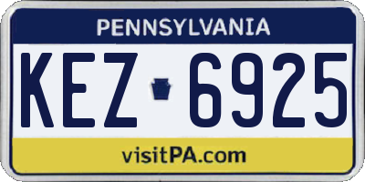PA license plate KEZ6925
