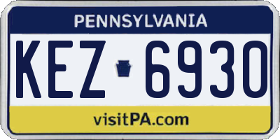 PA license plate KEZ6930
