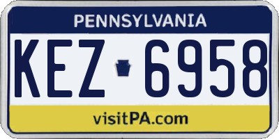 PA license plate KEZ6958