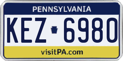 PA license plate KEZ6980
