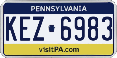PA license plate KEZ6983