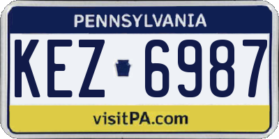 PA license plate KEZ6987