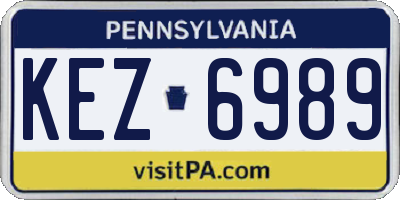 PA license plate KEZ6989
