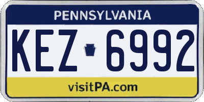 PA license plate KEZ6992