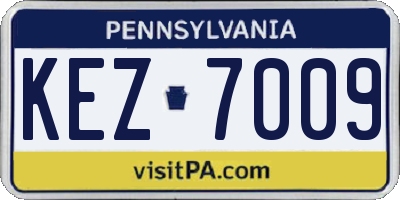 PA license plate KEZ7009