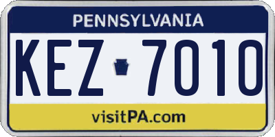 PA license plate KEZ7010
