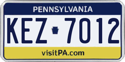 PA license plate KEZ7012