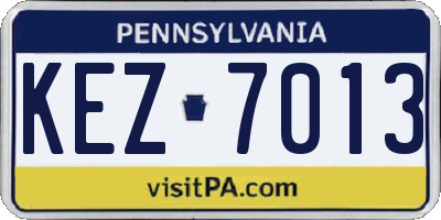 PA license plate KEZ7013