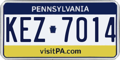 PA license plate KEZ7014