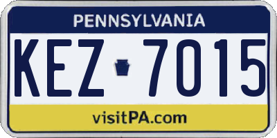 PA license plate KEZ7015