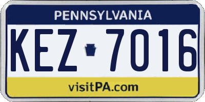 PA license plate KEZ7016